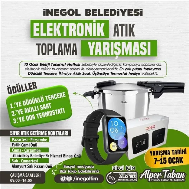 İnegöl Belediyesi Elektronik Atık Toplama Yarışması Başladı